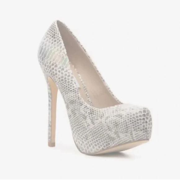STEVE MADDEN NALA IRIDESCENT SNAKE PRINT PLATFORM HEELS SIZE 8 - Picture 1 of 7